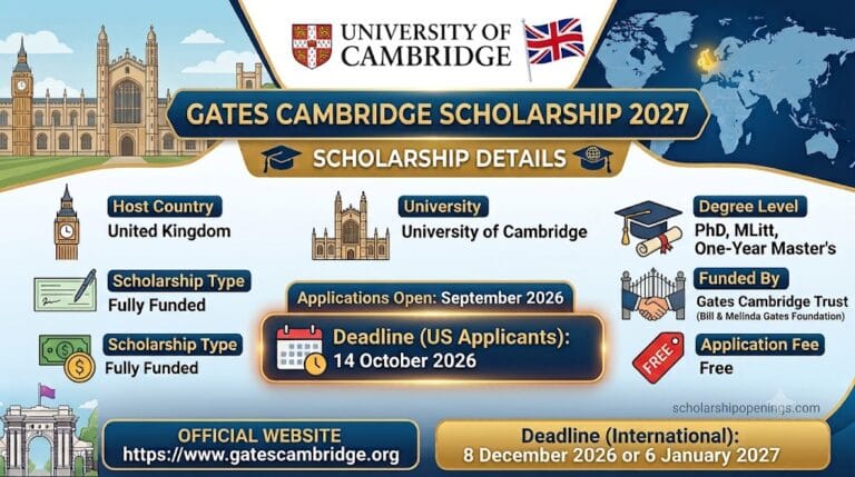 Gates Cambridge Scholarship 2027
